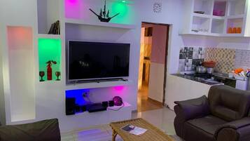 TV connectée, cheminée