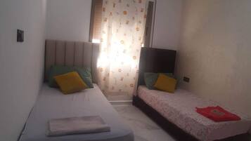 2 bedrooms, bed sheets