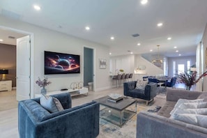 TV, video-game console, foosball