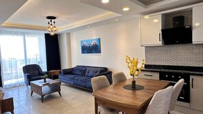 Deluxe Duplex, 4 Bedrooms, Sea View | Private kitchen | Full-sized fridge, microwave, oven, stovetop - ArdorMare Hotel (Alanya)