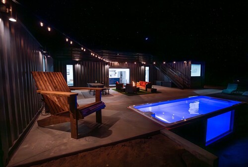 Unique container home, heated pool