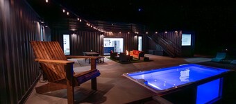 Unique container home, heated pool