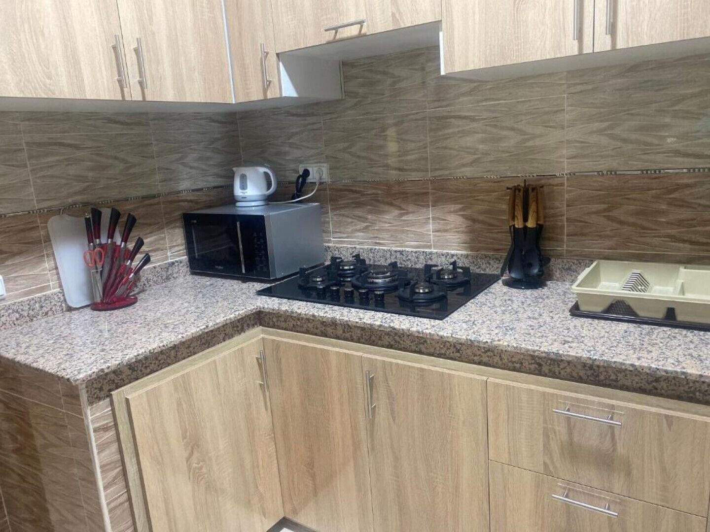 Fridge, microwave, oven, coffee/tea maker