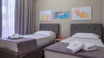 Twin kamer | Hypoallergeen beddengoed, geluiddichte muren, gratis wifi, beddengoed