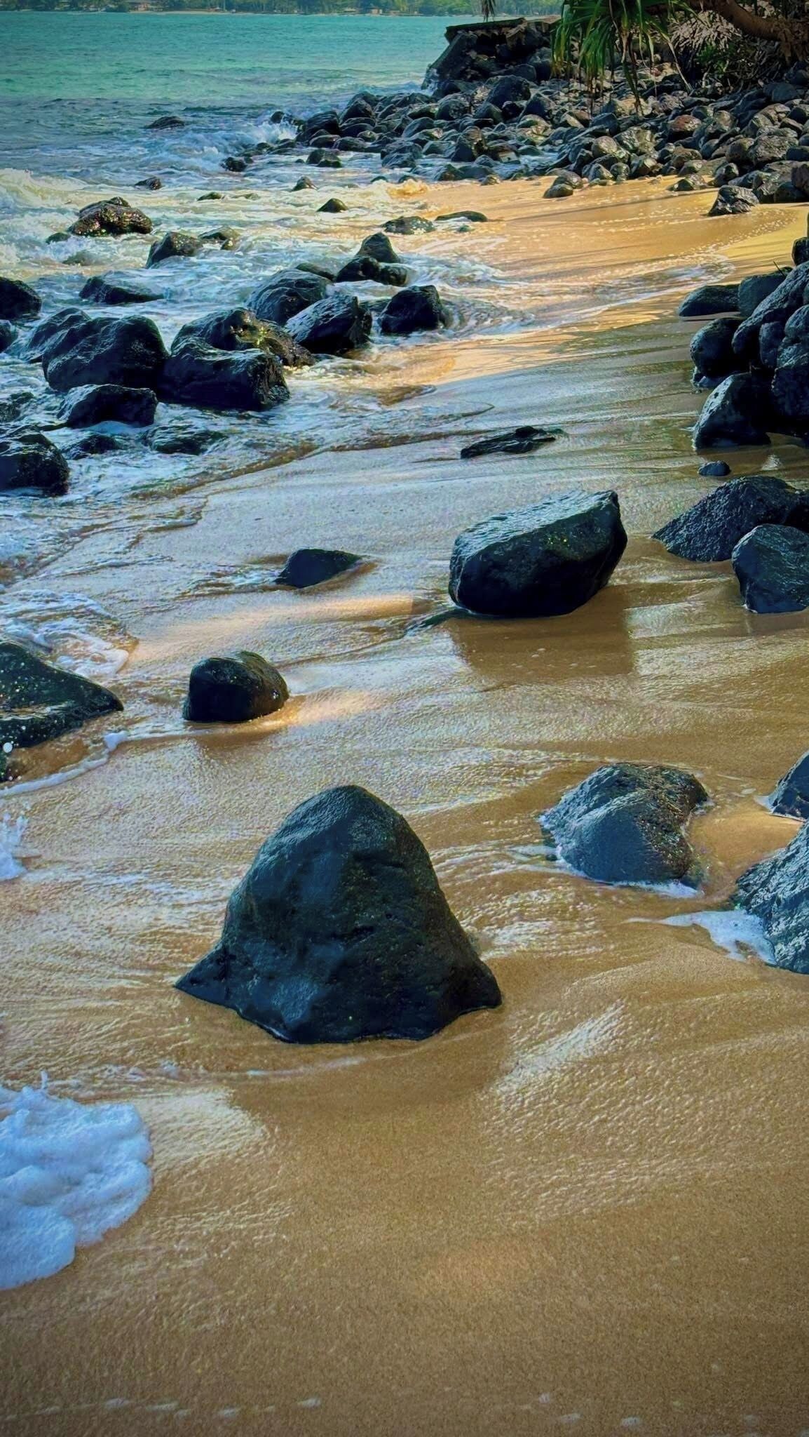 On the beach, sun loungers, beach towels