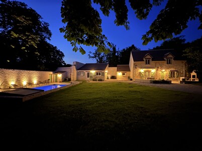 Renovated sheepfold with swimming pool adjacent to golf course