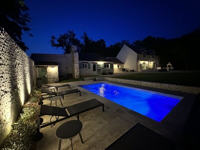 Renovated sheepfold with swimming pool adjacent to golf course