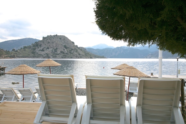 Bãi biển riêng, dù trên bãi biển, quán bar trên bãi biển