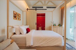 Deluxe villa | 1 slaapkamer, luxe beddengoed, individueel gedecoreerd, een bureau