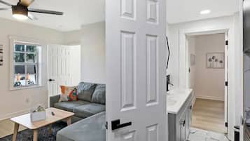 TV, music library, video library, stereo