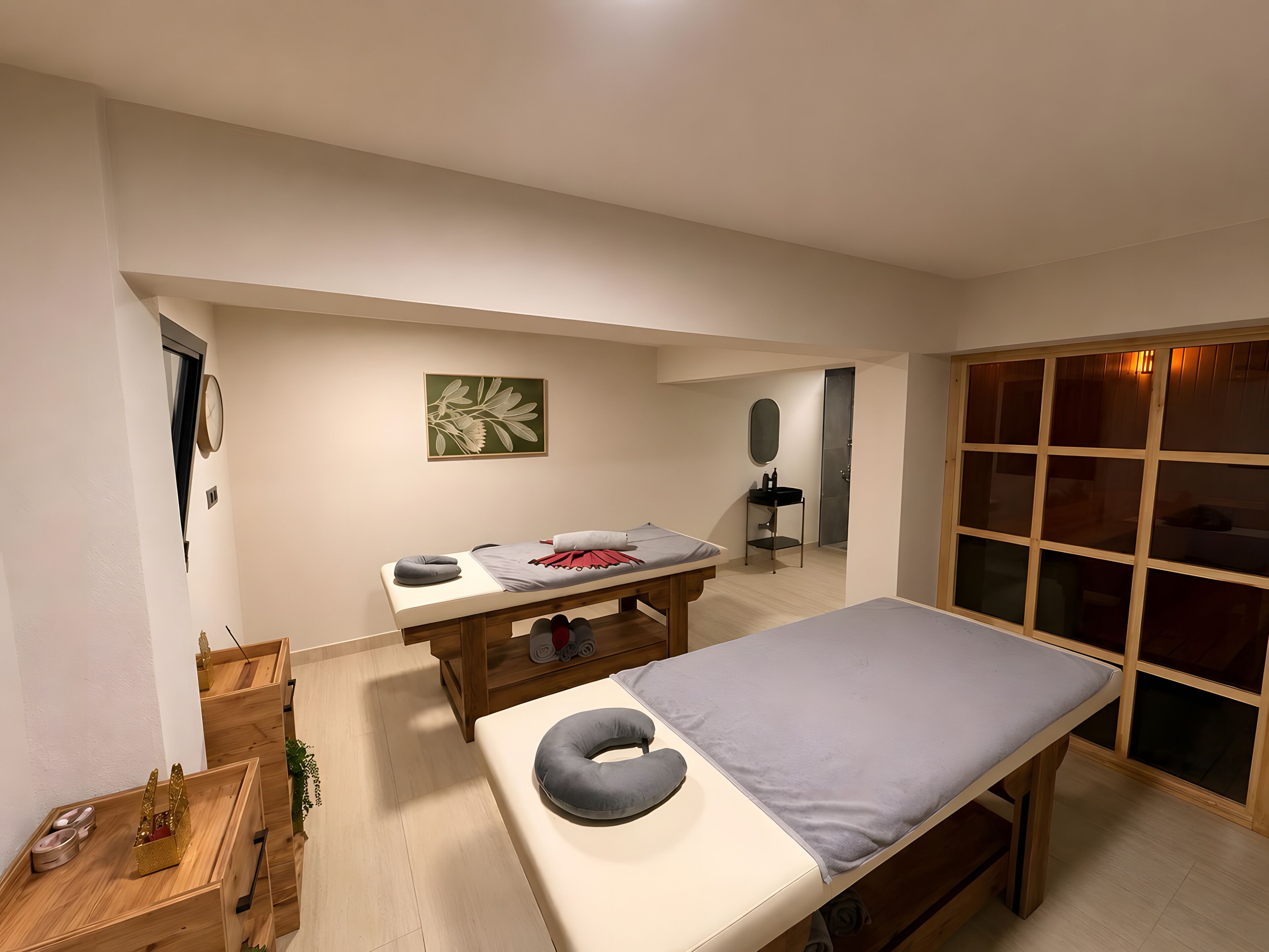 Salas para tratamentos a dois, massagens com pedras quentes