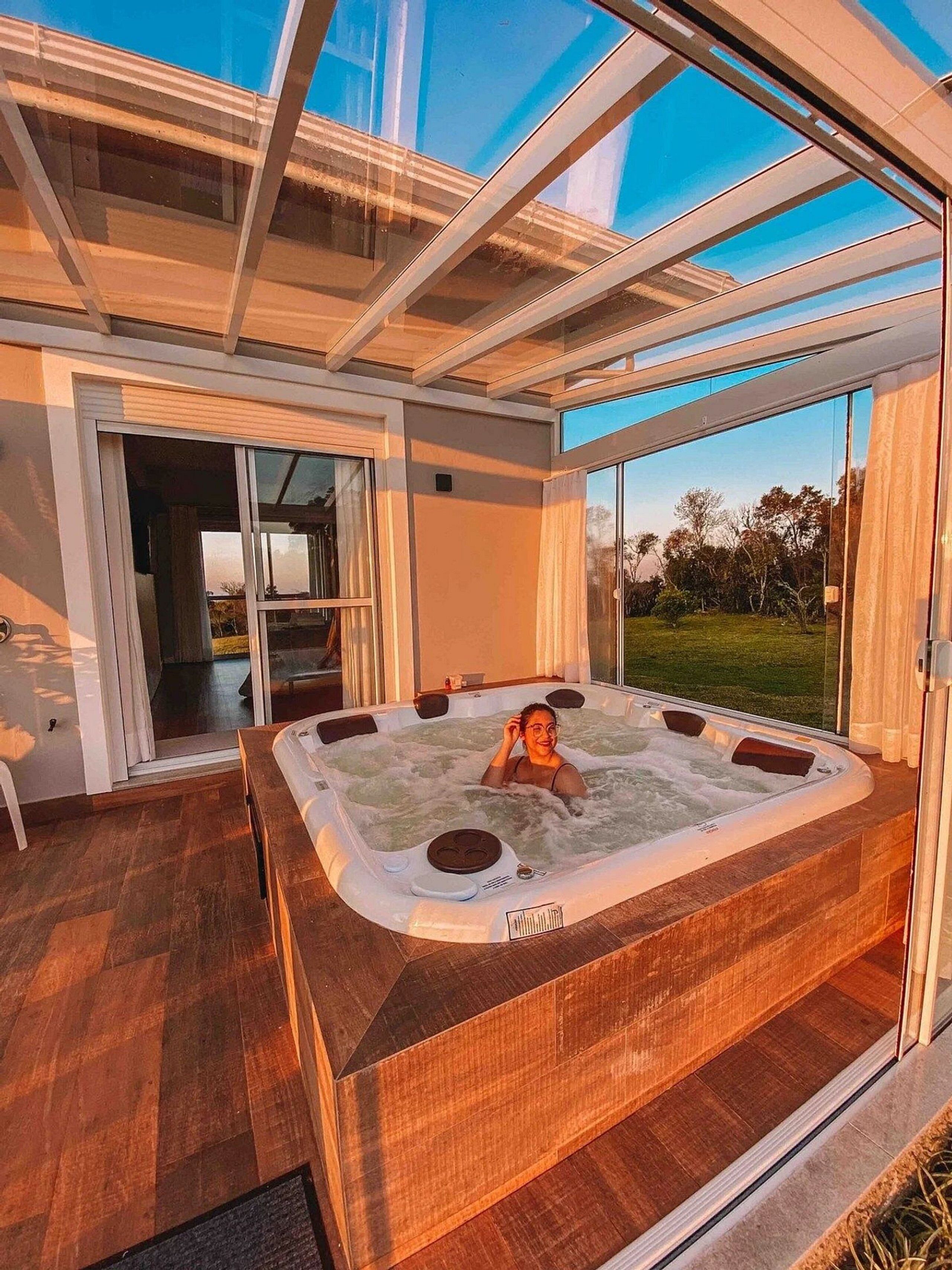 Honeymoon-Haus, Whirlpool, Bergseite | Terrasse/Patio
