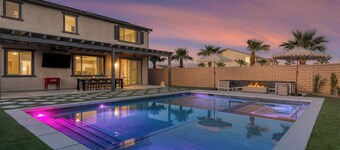 Sleeps 16! Pool Oasis w/ Game Room, Hot Tub, Fire Pit Desert Eden by Avantstay