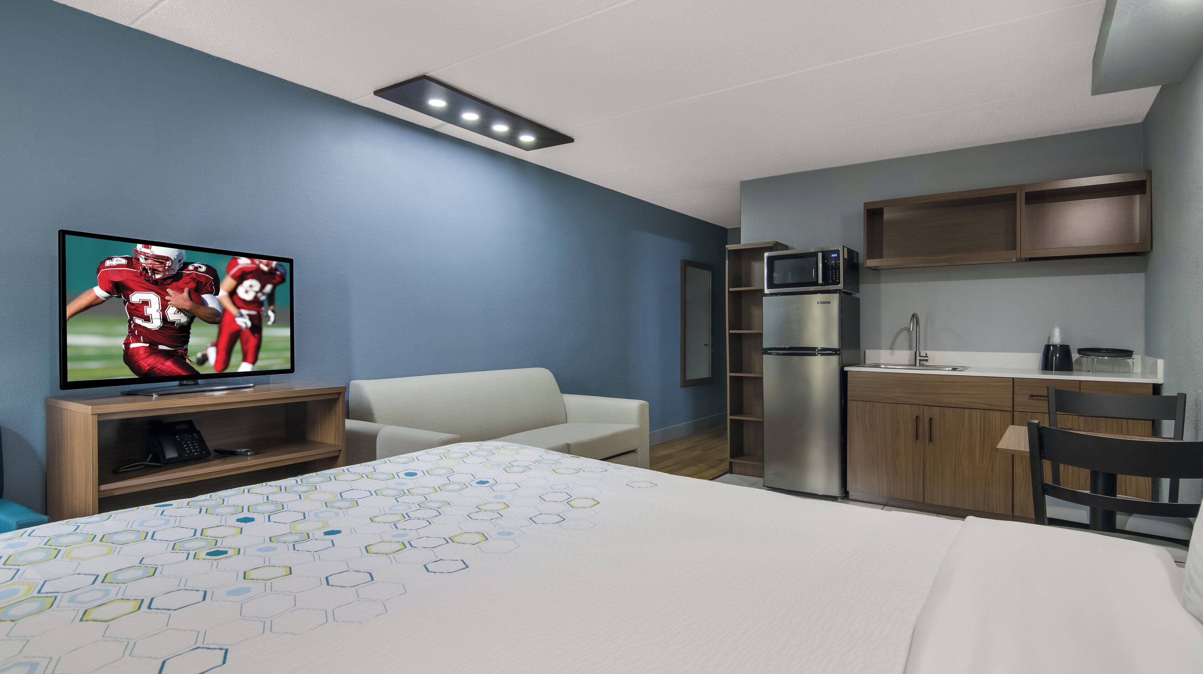 Suite, 1 cama King size, para no fumadores, cocineta | Escritorio, espacio para trabajar con laptop y cunas gratuitas 