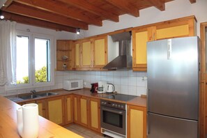 Fridge, microwave, oven, coffee/tea maker - Panorama Villa (Kalamitsi)