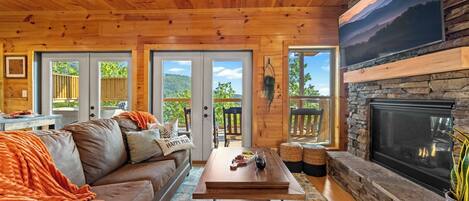 TV, fireplace, video games