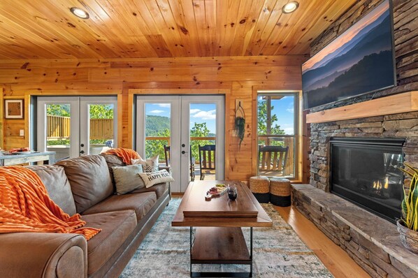 TV, fireplace, video games