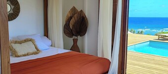 VillaCayouli: 3Master Suites,piscine privée,vue mer. À la Désirade. Idéal 6pers.