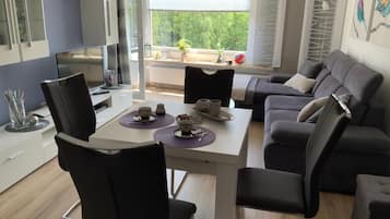 TV, DVD player, stereo