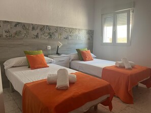 2 bedrooms, bed sheets