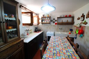 Fridge, oven, dishwasher, high chair