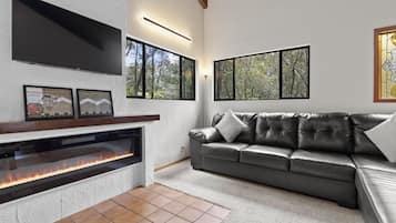 Smart TV, fireplace, video games, foosball