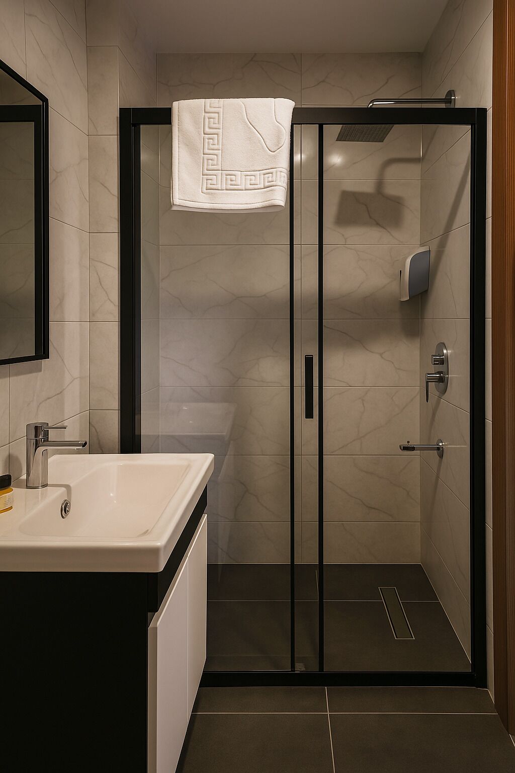 Habitación con 2 camas individuales, 2 camas individuales | Baño | Regadera, regadera tipo lluvia, secadora de cabello, pantuflas 