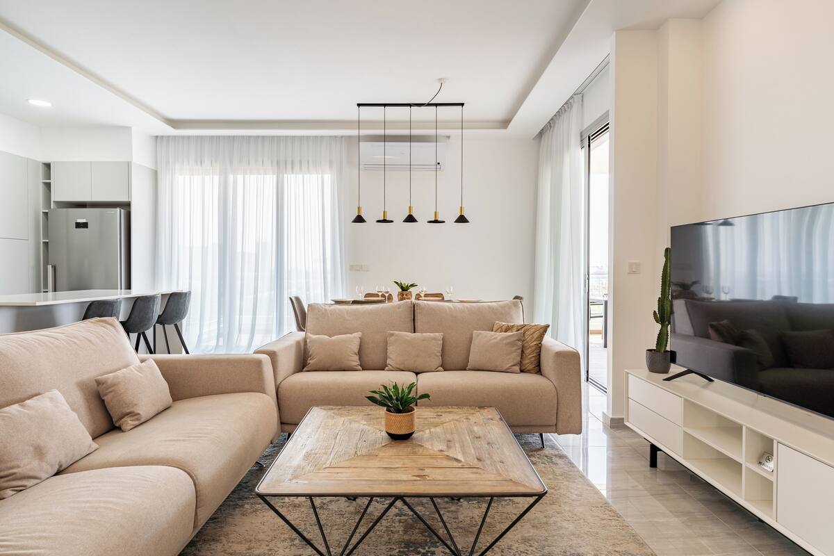 Penthouse familiar | 3 habitaciones, camas con efecto memoria, escritorio y cunas gratuitas