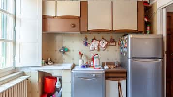 Kühlschrank, Mikrowelle, Herdplatte, Geschirrspüler