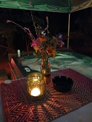 Outdoor spa tub - Enchanted escape, secluded in the Ozarks entire home with a private hot tub (Pineville)