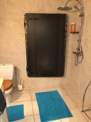 Shower, towels - Lovely Limoux: office, AC, kitchenette, WIFI, TV (Limoux)