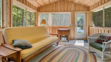 TV connectée, cheminée, livres