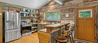 Rustic charm in a newly constructed Log Cabin! Best of both worlds!