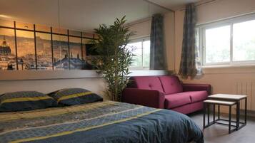 1 slaapkamer, een bureau, wifi, beddengoed