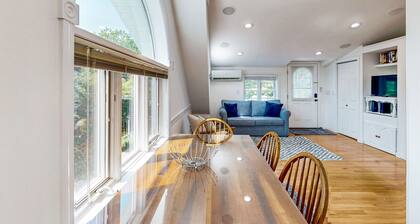 Charming home with ocean view, firepit, deck, golf nearby, & W/D