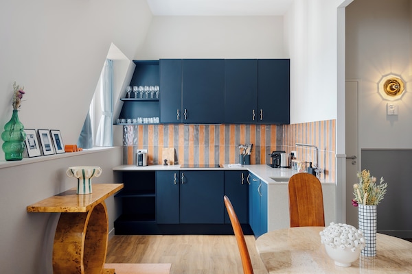 Premium Apartment | Private kitchen | Fridge, microwave, stovetop, dishwasher