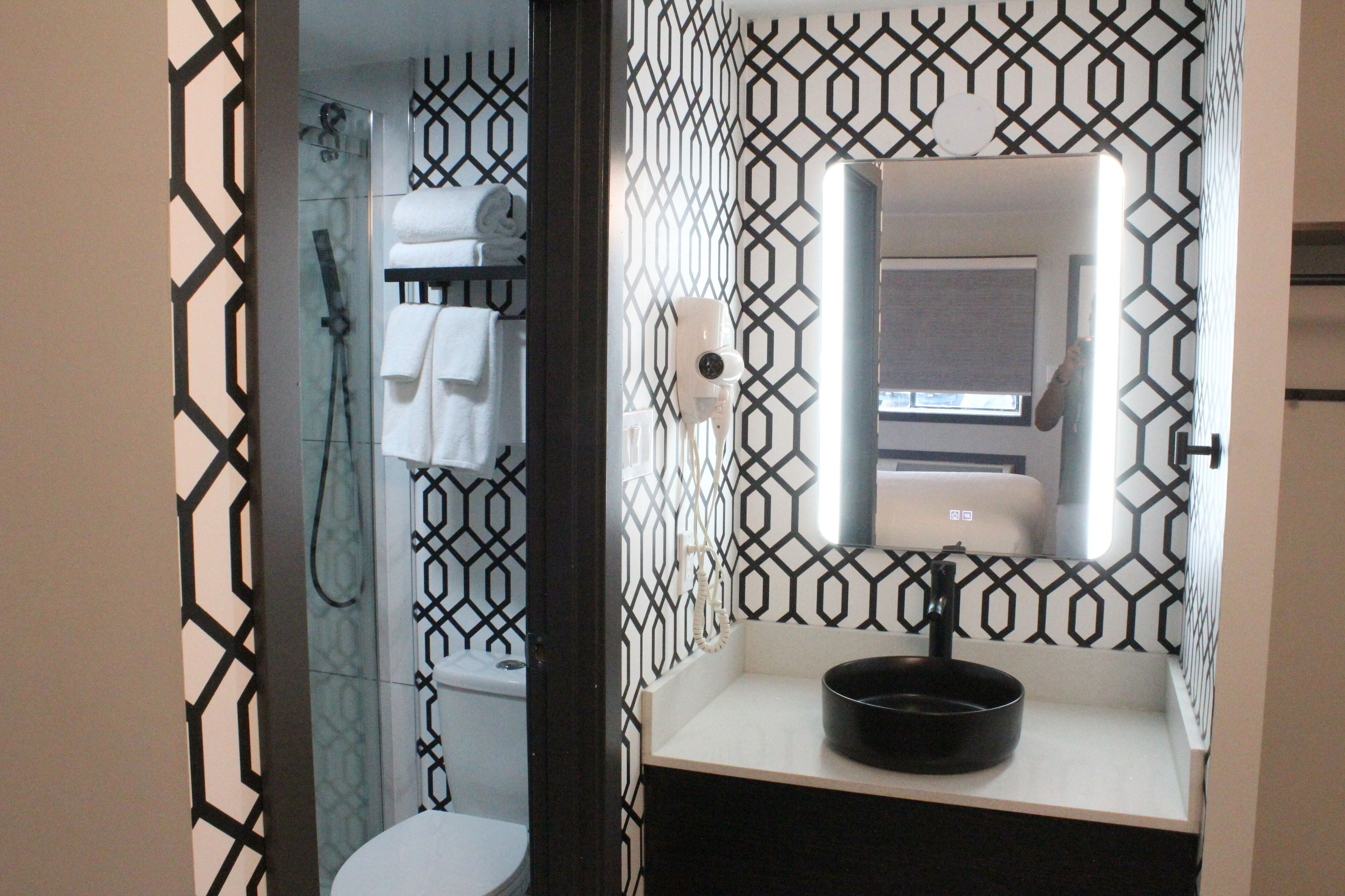 room, 1 king bed | bathroom | shower, rainfall showerhead, free toiletries, hair dryer