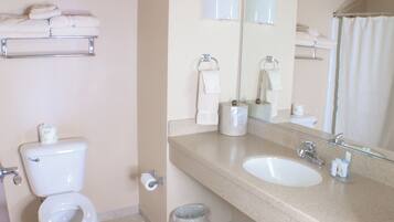 Habitació individual bàsica | Bany | Articles de tocador gratuïts, tovalloles, sabó i xampú