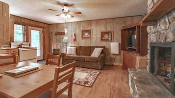 TV, fireplace, DVD player, ping pong