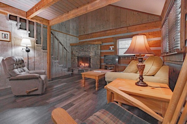 Televisión, chimenea, reproductor de DVD y tenis de mesa