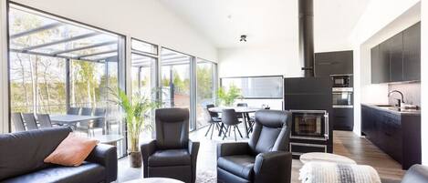 Fernseher, Kamin, Tischtennisplatte