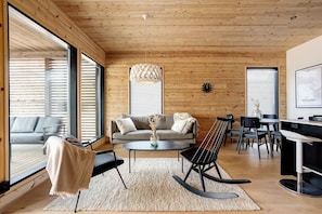 Smart TV, fireplace, stereo