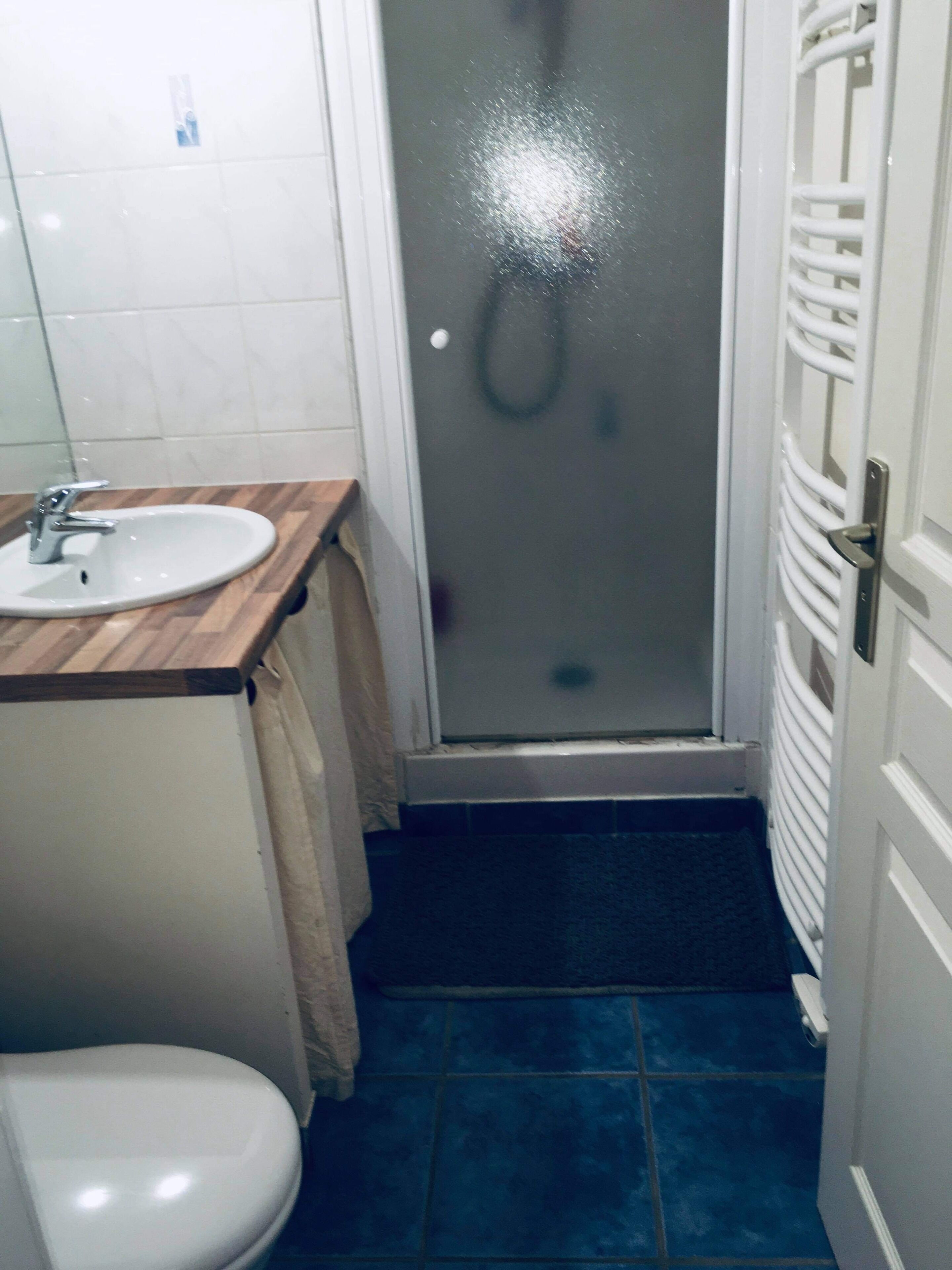 Een haardroger, handdoeken, toiletpapier