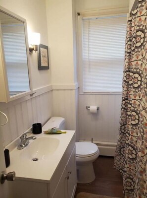 Shower, hair dryer, towels, soap - Newly Remodeled Cozy 2 Bedrooms Apartment in Providence, RI (Providence)