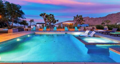 Luxury 20-Acre Estate Pool, Spa, Game Room Sleeps 14 Near Joshua Tree NP