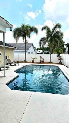 Outdoor pool, a heated pool