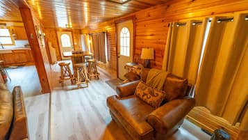 TV connectée, cheminée, livres