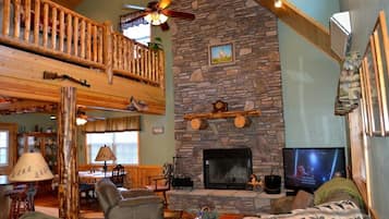 TV, fireplace, video games, offices