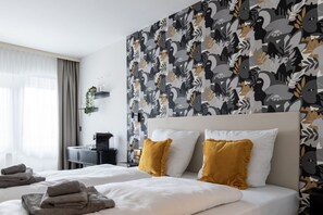 Panorama tweepersoonskamer, niet-roken | Luxe beddengoed, bedden met traagschuimmatras, individueel gedecoreerd