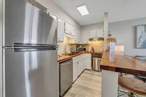 Fridge, microwave, stovetop, dishwasher - Coastal 1BR Condo on Okaloosa Island Beach Access (Fort Walton Beach)